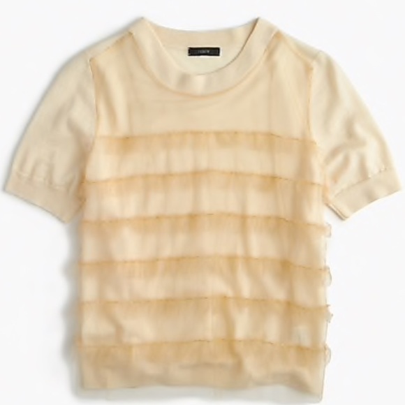 JCREW RUFFLE EMBELLISHED TOP SZ MEDIUM - Picture 2 of 7